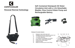 COMPCOOLER Waistpack ICE Water Cooling System 1.5L Bladder with Neck Cooling Vest Flow ControlMode