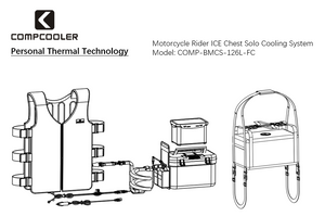 COMPCOOLER Motorcycle Rider Solo ICE Chest Unit with Detachable Hoodie Cooling T-shirt 12V FC Mode