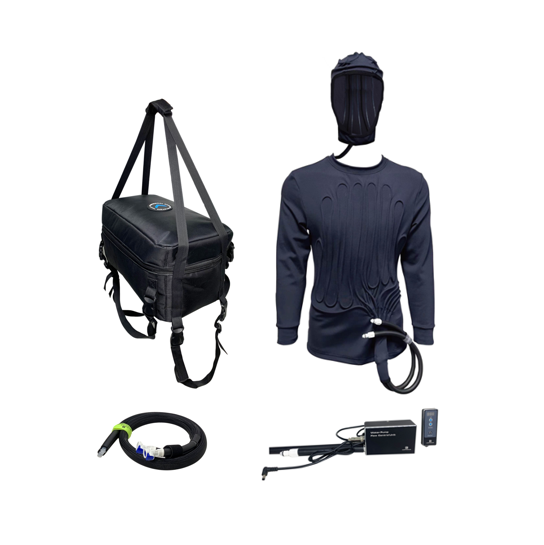 COMPCOOLER Motorcycle Rider Solo ICE Chest Unit with Detachable Hoodie Cooling T-shirt 12V FC Mode