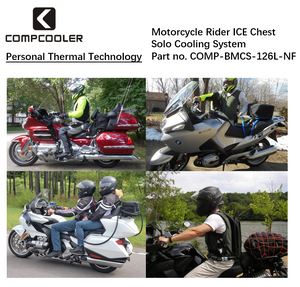 COMPCOOLER Motorcycle Rider Solo ICE Chest Cooling System 6.0L Chest 12V DC Flow Control Mode with High Collar Vest