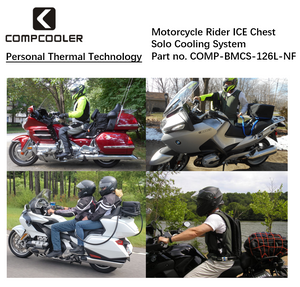 COMPCOOLER Motorcycle Rider Solo ICE Chest Unit with Detachable Hoodie Cooling T-shirt 12V FC Mode