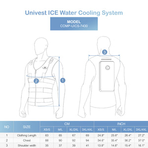 COMPCOOLER Beige UniVest ICE Cooling System 3.0L Bladder Flow Control Mode