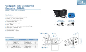 COMPCOOLER Waistpack ICE Water Circulation Unit 1.5L Bladder Flow Control