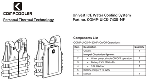 COMPCOOLER Black UniVest ICE Cooling System 3.0L Bladder ON/OFF Mode