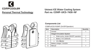 COMPCOOLER Beige Univest ICE Water Cooling System 3.0L Bladder ON/OFF Mode