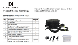 COMPCOOLER Motorcycle Rider Tandem ICE Chest Cooling System6 12V DC ON/OFF Mode